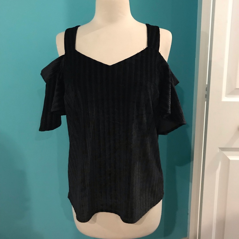 Lucky Brand black suede black velvet top